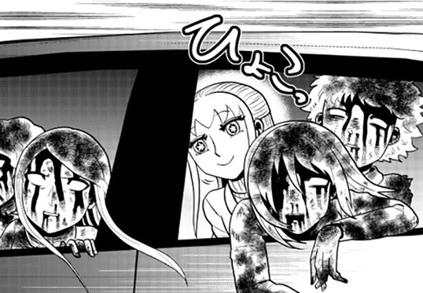 車に乗る血まみれの亡霊たち