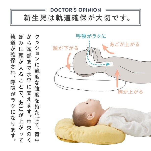 柔らかすぎない硬めのクッションを採用。乳幼児突然死症候群(SIDS)の予防にも