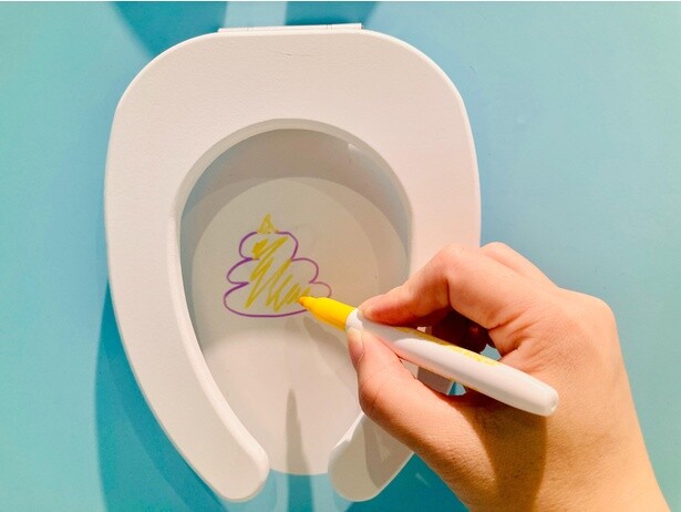 便器は真っ白なキャンバス！「えがけ！みんなのうんこ」でカワイイうんこを描こう