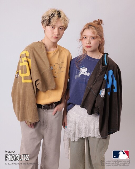 「MLB×PEANUTSコラボ STADIUM BIG TEE」(各8250円)