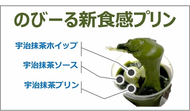 ホイップクリーム、ソース、プリン、すべてが宇治抹茶！抹茶づくしのプリンは濃厚な味わいも魅力