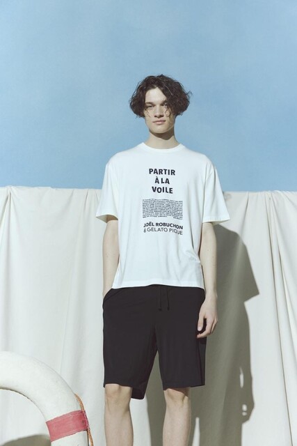 「【HOMME】【接触冷感】ワンポイントプルオーバー」(7260円)、「【HOMME】【接触冷感】ワンポイントハーフパンツ」(8140円)
