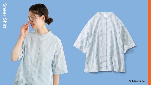 「リブ イン コンフォート ミッフィーのお顔シルエットのオパール加工ブラウス」(6490円)