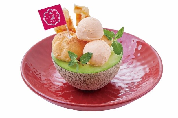 ほこたメロンのGoHoBiボウルパフェ。数量限定
