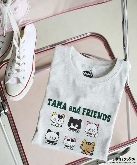 「別注 タマ&フレンズ フロントプリント半袖Tシャツ【限定展開】(グレー)」(4994円)