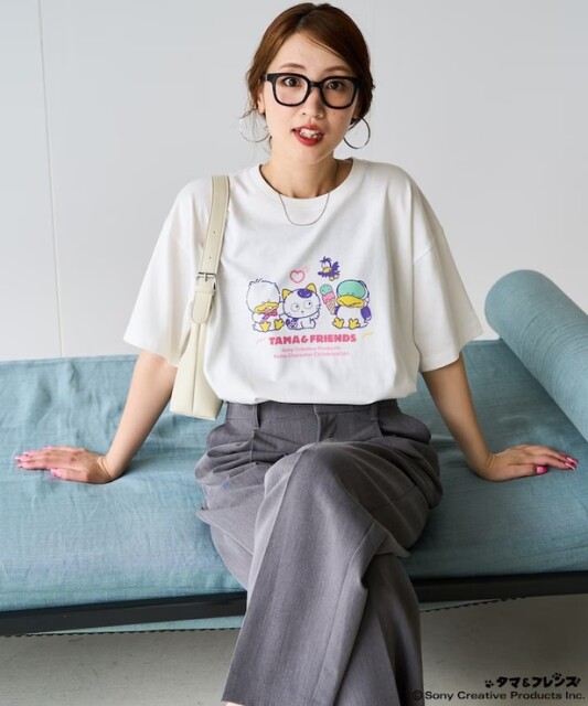 「別注 タマ&フレンズ レトロプリント半袖Tシャツ【限定展開】(オフホワイト)」(4994円)