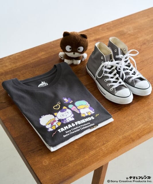 「別注 タマ&フレンズ レトロプリント半袖Tシャツ【限定展開】(ブラック)」(4994円)