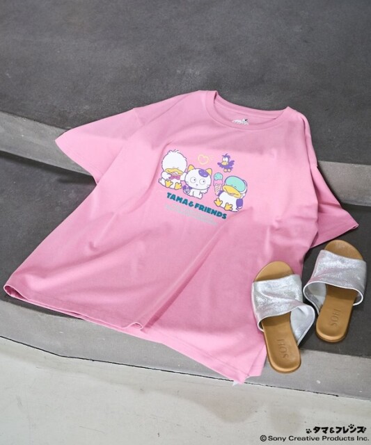 「別注 タマ&フレンズ レトロプリント半袖Tシャツ【限定展開】(ピンク)」(4994円)