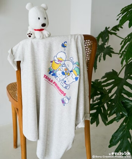 「別注 タマ&フレンズ レトロキャラクターズ集合半袖Tシャツ【限定展開】(グレー)」(4994円)