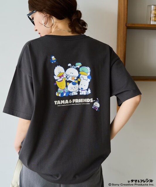 「別注 タマ&フレンズ レトロキャラクターズ集合半袖Tシャツ【限定展開】(ブラック)」(4994円)