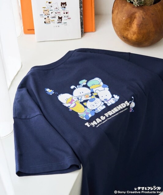 「別注 タマ&フレンズ レトロキャラクターズ集合半袖Tシャツ【限定展開】(ネイビー)」(4994円)