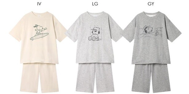 「【綿混】PEANUTS×une nana cool リヨセルハイゲージウラケパジャマ」(各6820円)