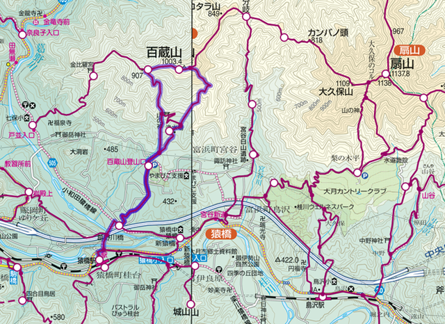 百蔵山登山コース画像