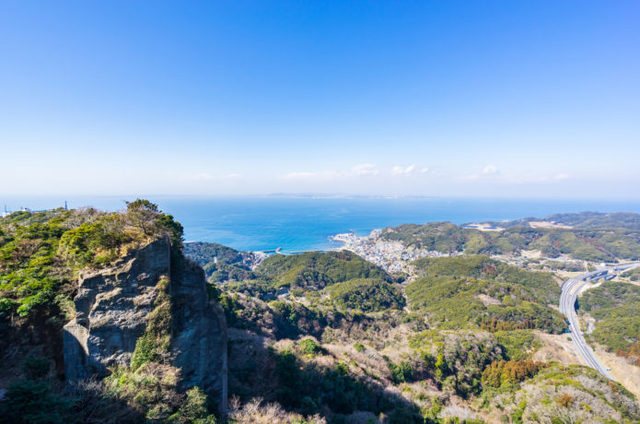 千葉の山から見た海