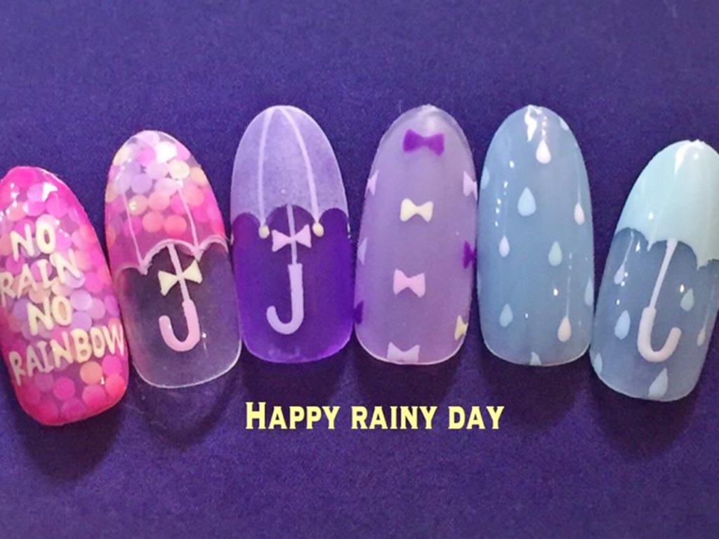 雨の日が楽しみになる！　Happy rainy nailに挑戦♪