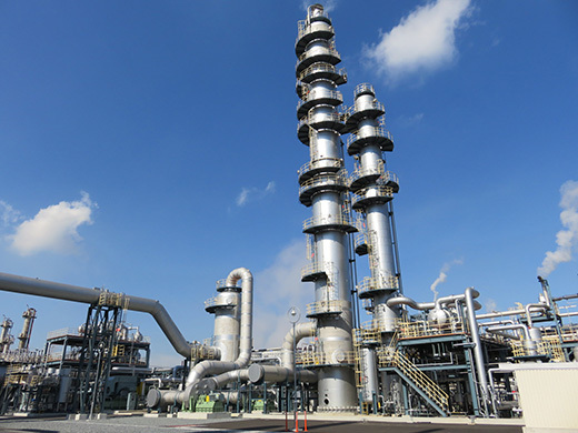 日本液炭の水島工場でCO2回収装置が完成