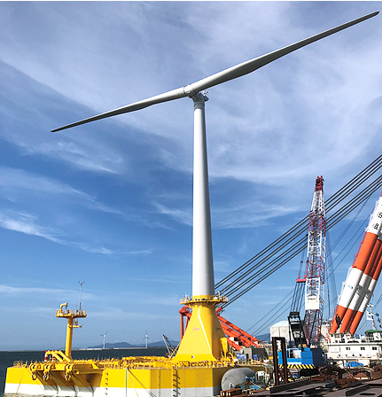 NEDOなど、次世代浮体式洋上風力発電システムの実証機を完成