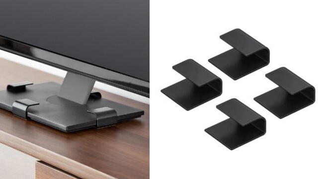 工具不要、震度6強クリアの転倒防止ストッパー！65型までの大型テレビ・モニターに使える「200-QL022」