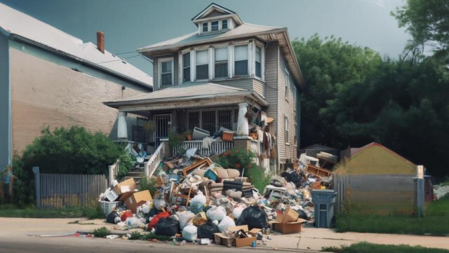 アメリカにもあったゴミ屋敷。ゴミの量もアメリカン