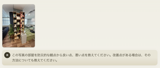 AIに「部屋の防災」の相談をしてみたら改善点をグサッと突いてきた