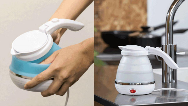 電気ケトルを旅行先に！折り畳めてかさばらず、500mlを4分で沸騰