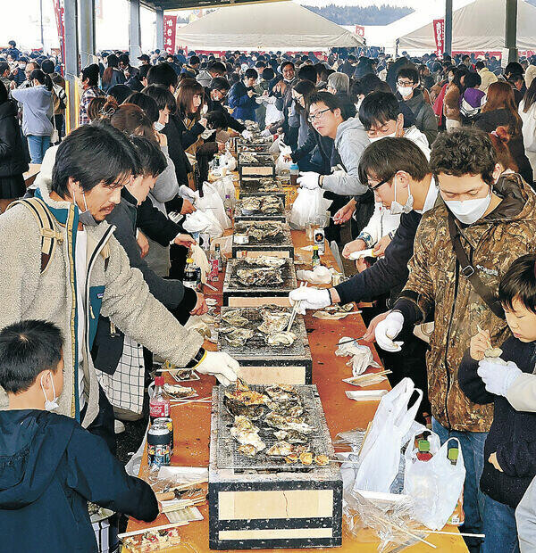 小松、加賀で応援かきまつり　 ２４日と４月、穴水産１万個販売　新幹線延伸も盛り上げ