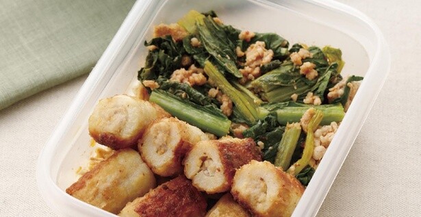 ちくわにひき肉を詰めて満足感UP！ 揚げ焼きで作る「ちくわのから揚げ弁当」