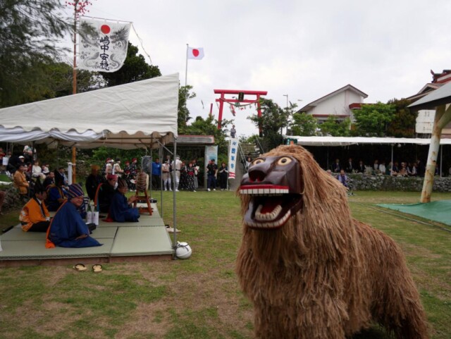 琴平神社で「与論十五夜踊り」　知名町「瀬利覚の獅子舞」もゲスト参加