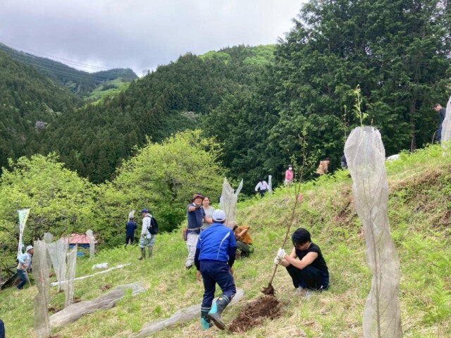 小鹿野町・上郷地区、住民主体で植樹会　「全国植樹祭」盛り上げる