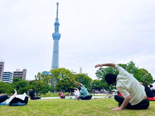 隅田公園で「すみだパークフィットネス」　芝生で運動体験、測定やマルシェも