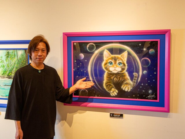 高松・庵治町で香川のスプレーアーティスト個展　動物メインに40点