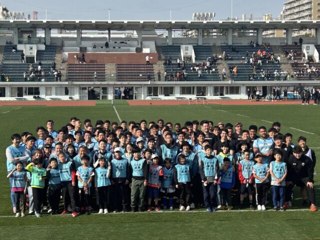 ラグビー「浦安D-Rocks」が小学生職業体験イベント　場内アナウンスも