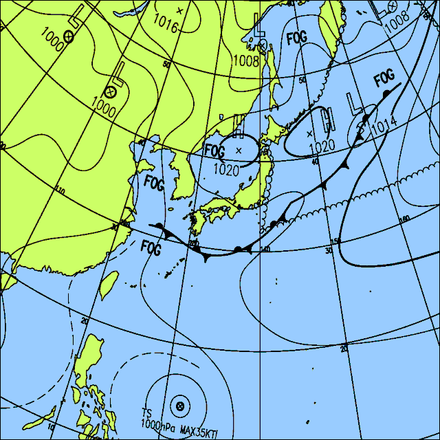 今日は北日本から東日本、九州で雲が広がり、雨になる所も