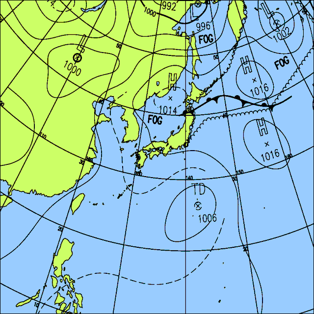 今日は北日本で曇りや雨の所が多く東〜西日本も所々で雨や雷雨