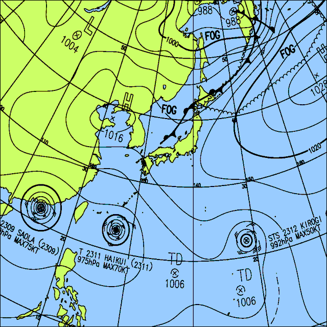 今日は北海道や中国､四国､九州で曇りや雨　南西諸島は荒天に