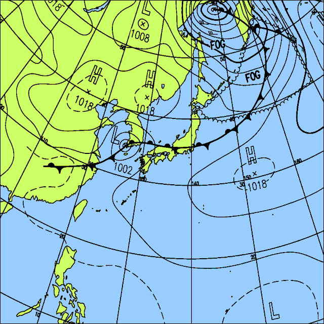 今日は北〜西日本で雲が広がりやすく、所々で雨になる