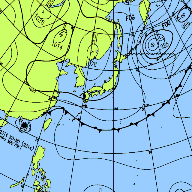 今日は北日本や北陸、九州から南西諸島で雨の降る所がある