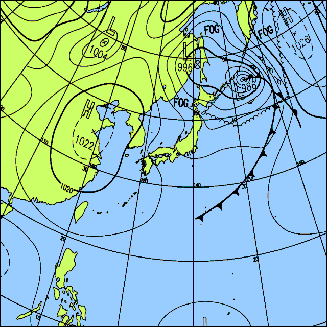 今日は日本海側で曇りや雨の所が多いでしょう