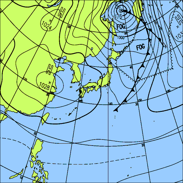 今日は日本海側で曇りや雨で、太平洋側は晴れる所が多い見込み