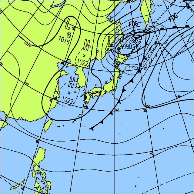 今日は北日本から東日本で雨や雷雨の所が多いでしょう