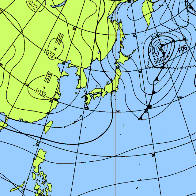今日は雲が多く日本海側を中心に雨で、北日本では雪の所も