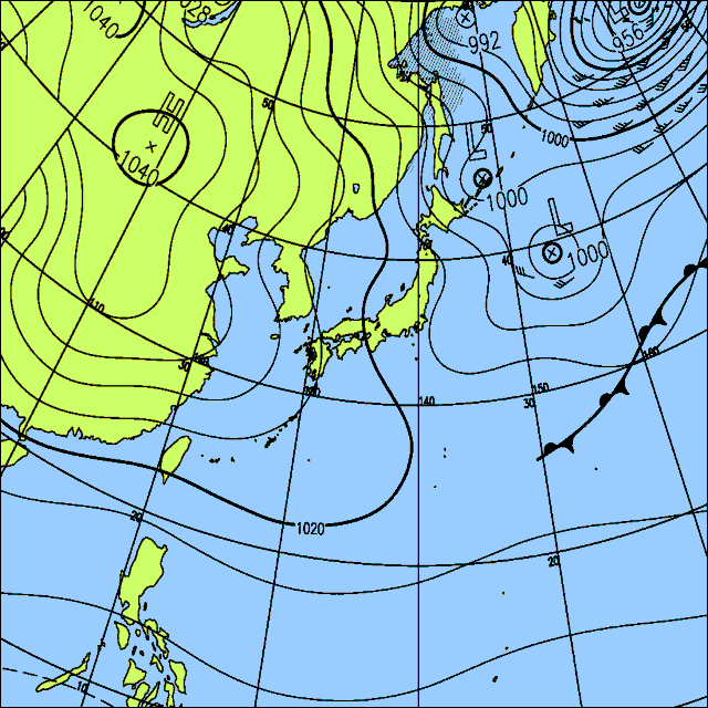 今日は日本海側を中心に雪や雨の降る所があるでしょう