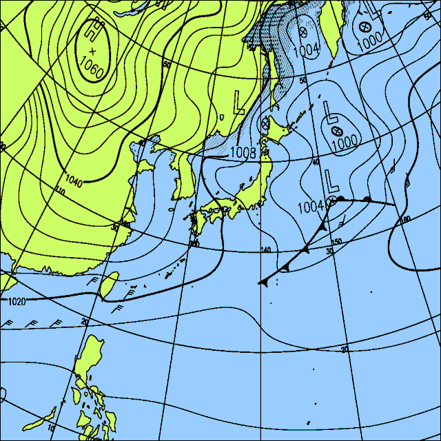 今日は日本海側を中心に雪や雨が降る