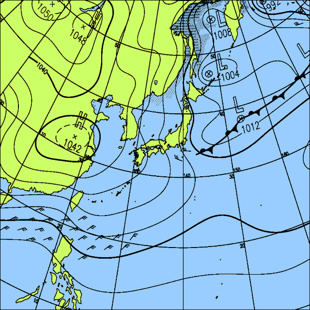 今日は日本海側を中心に雪が降り、ふぶく所や雷を伴う所もある