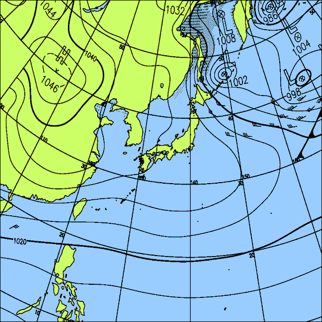 今日は日本海側を中心に雪の降る所があるでしょう