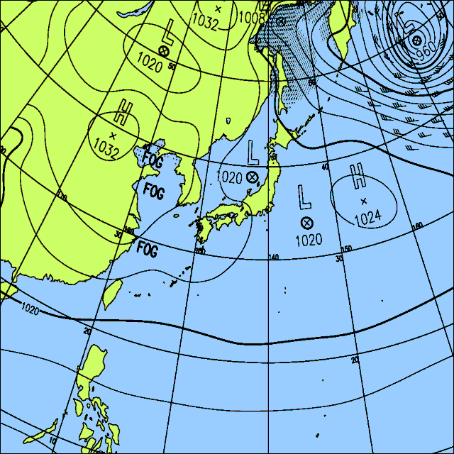 今日は北日本の日本海側や北陸で雪や雨の降る所がある