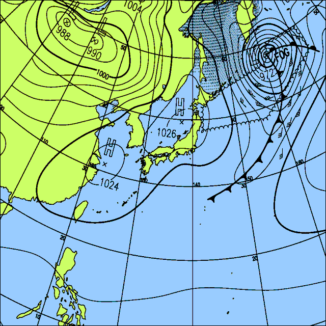 今日は天気が回復に向かうが北日本や北陸〜山陰で雨や雪の所も