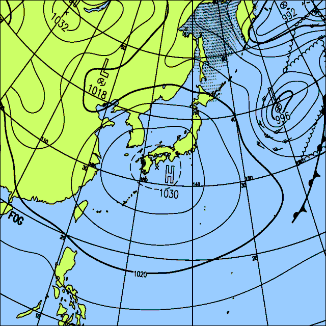 今日は日本海側で雪や雨の所があるが、太平洋側はおおむね晴れ