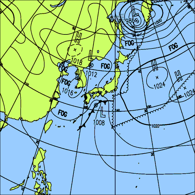 今日は東日本〜西日本の太平洋側を中心に雨の降る所がある
