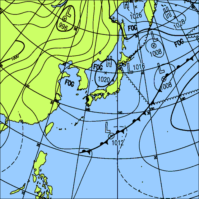 今日は晴れる所が多いが、北海道は曇りや雨の天気に